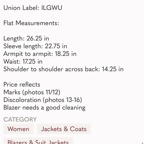 𝅺VINTAGE Unionmade ILGWU jacket sz S/M blazer embroidered crest AFLCIO 60s 50s - Picture 15 of 16